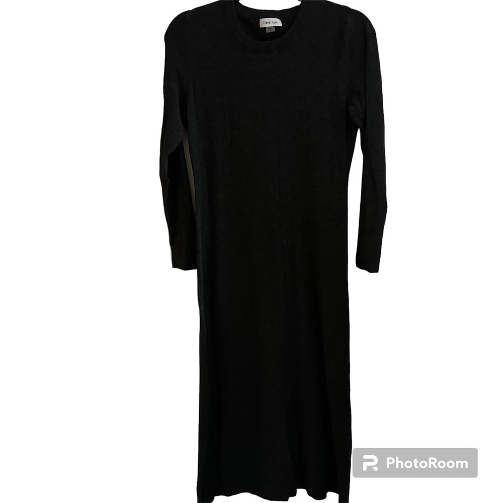 CALVIN KLEIN SWEATER DRESS CHARCOAL